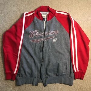 J America Wisconsin Badgers Full ZIP Sweatshirt